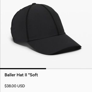 🍋 Lululemon Black Baller Baseball Hat 🧢